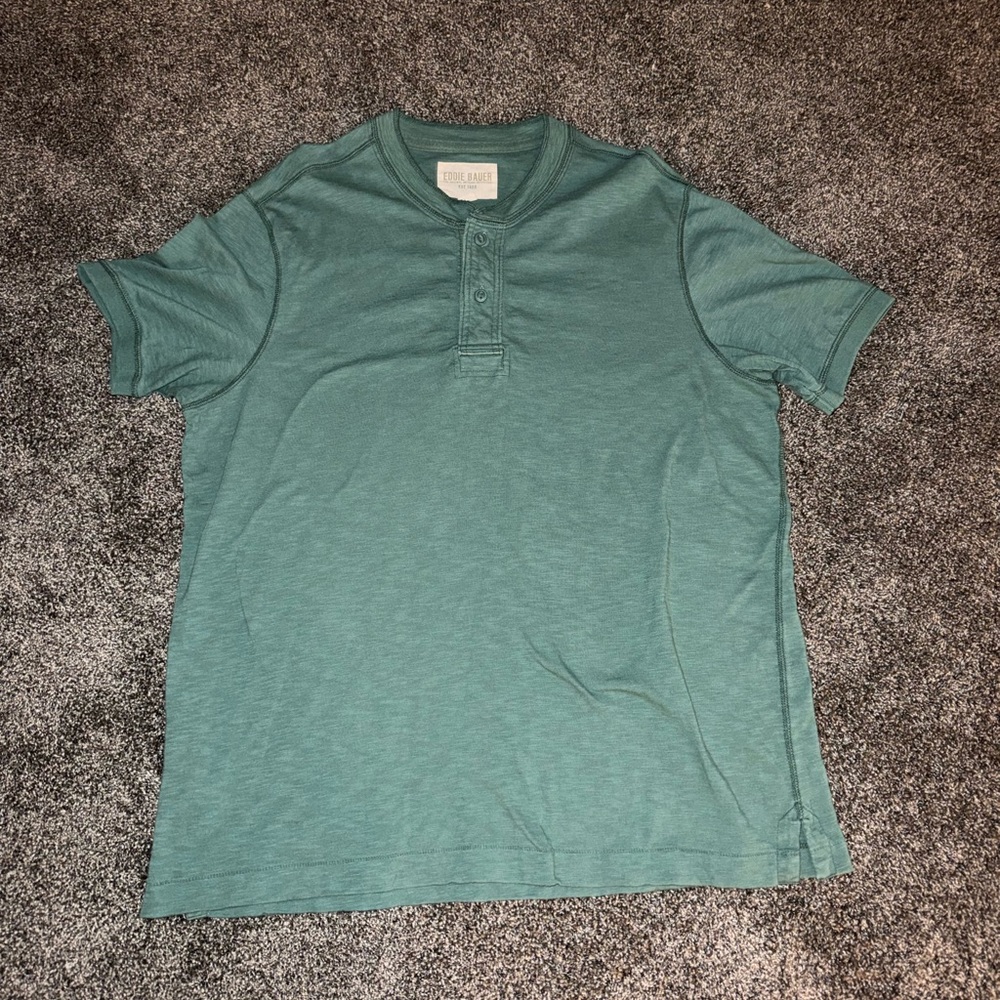 Eddie Bauer Teal Short Sleeve Henley